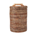 The Rattan Bin High, høy kurv med lokk i rotting, Natural Brown