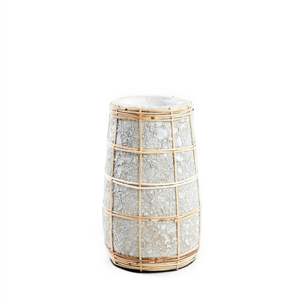 The Cutie Vase, liten vase i terrakotta med raffia, Concrete Natural, S
