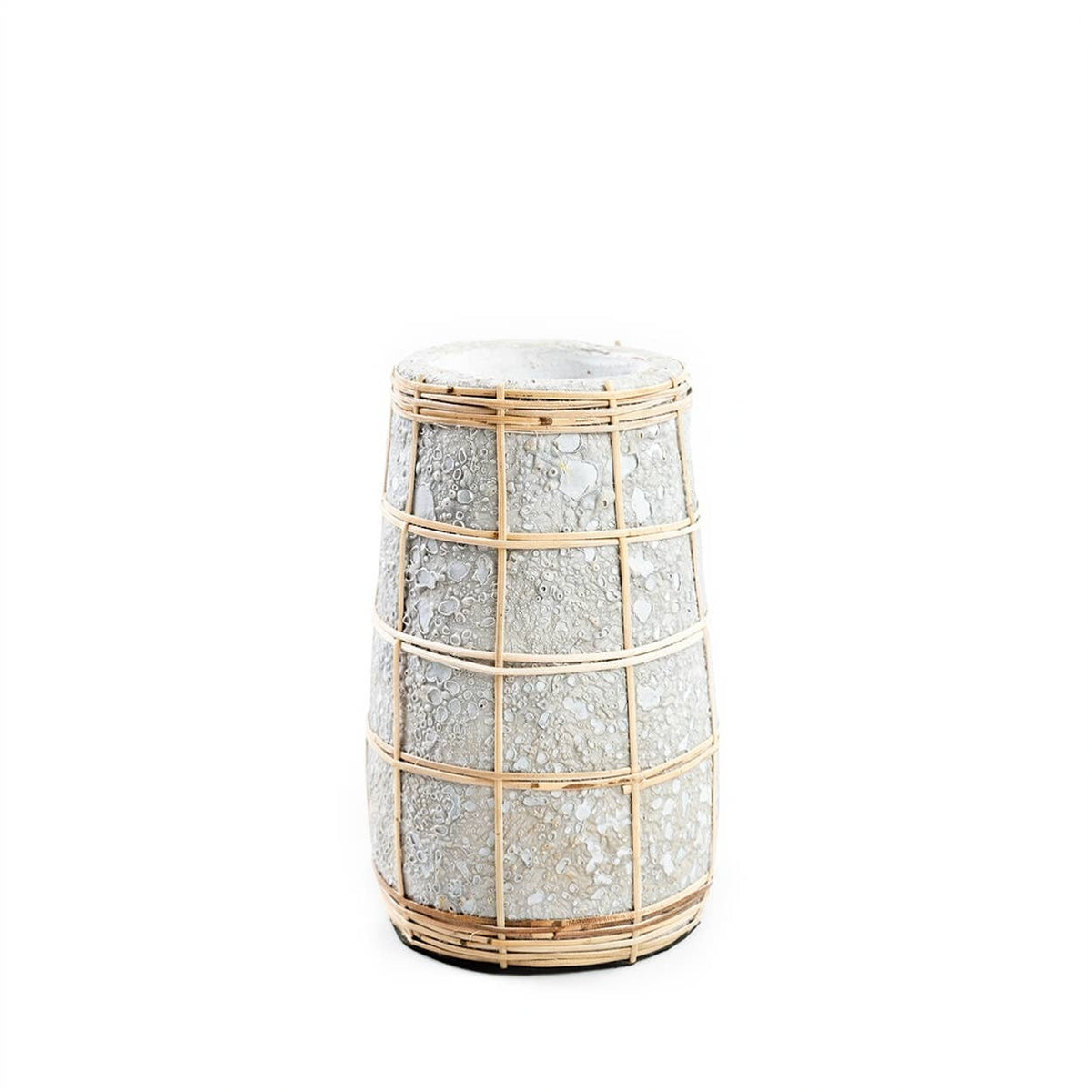 The Cutie Vase, liten vase i terrakotta med raffia, Concrete Natural, S