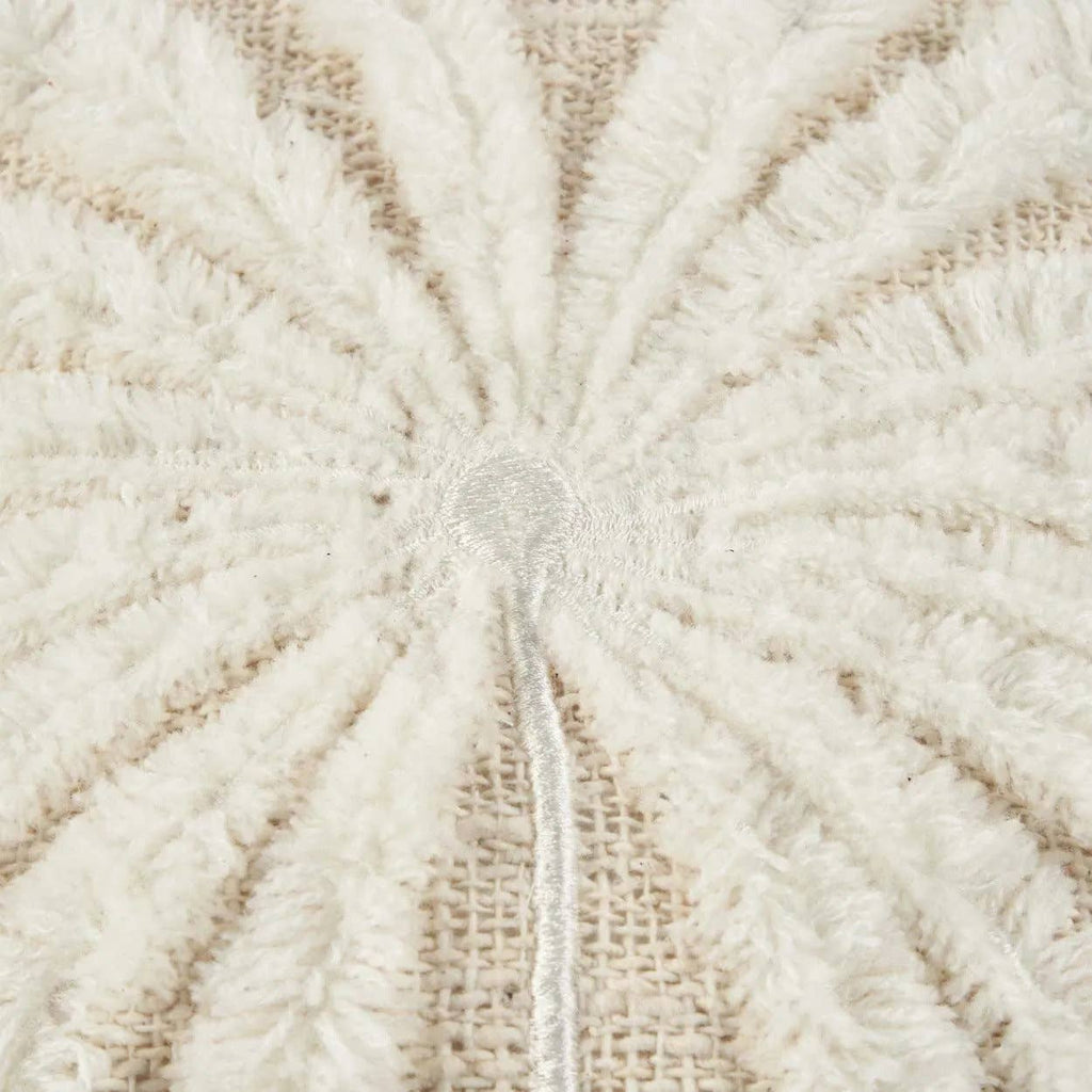 The Isla Palm putetrekk i raffia og bomull, Natural White, 50 × 50 cm