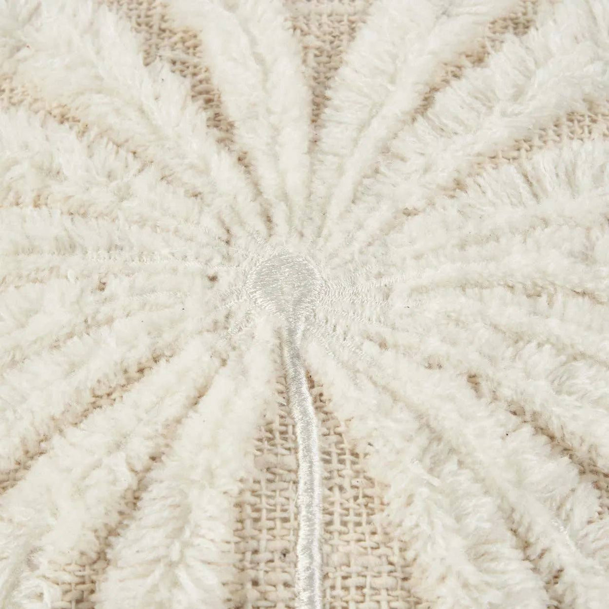 The Isla Palm putetrekk i raffia og bomull, Natural White, 50 × 50 cm