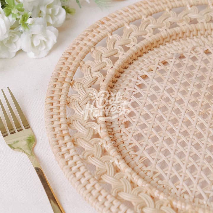Rattan Charger Plate Gendis | Natural | Open Weave | 35 cm | Handwoven in Bali