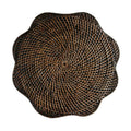 Hand-Woven Rattan Placemat – Scallop Edge, Dark Brown