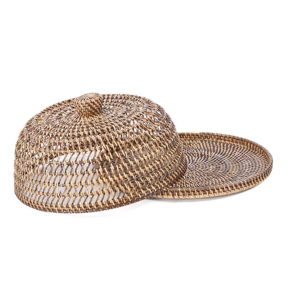The Rattan Food Cover, matlokk i flettet rotting, Natural Brown, M