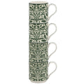William Morris Acorn Stacking Mug Set, stablebare krus med eikenøttmønster, 4 stk.