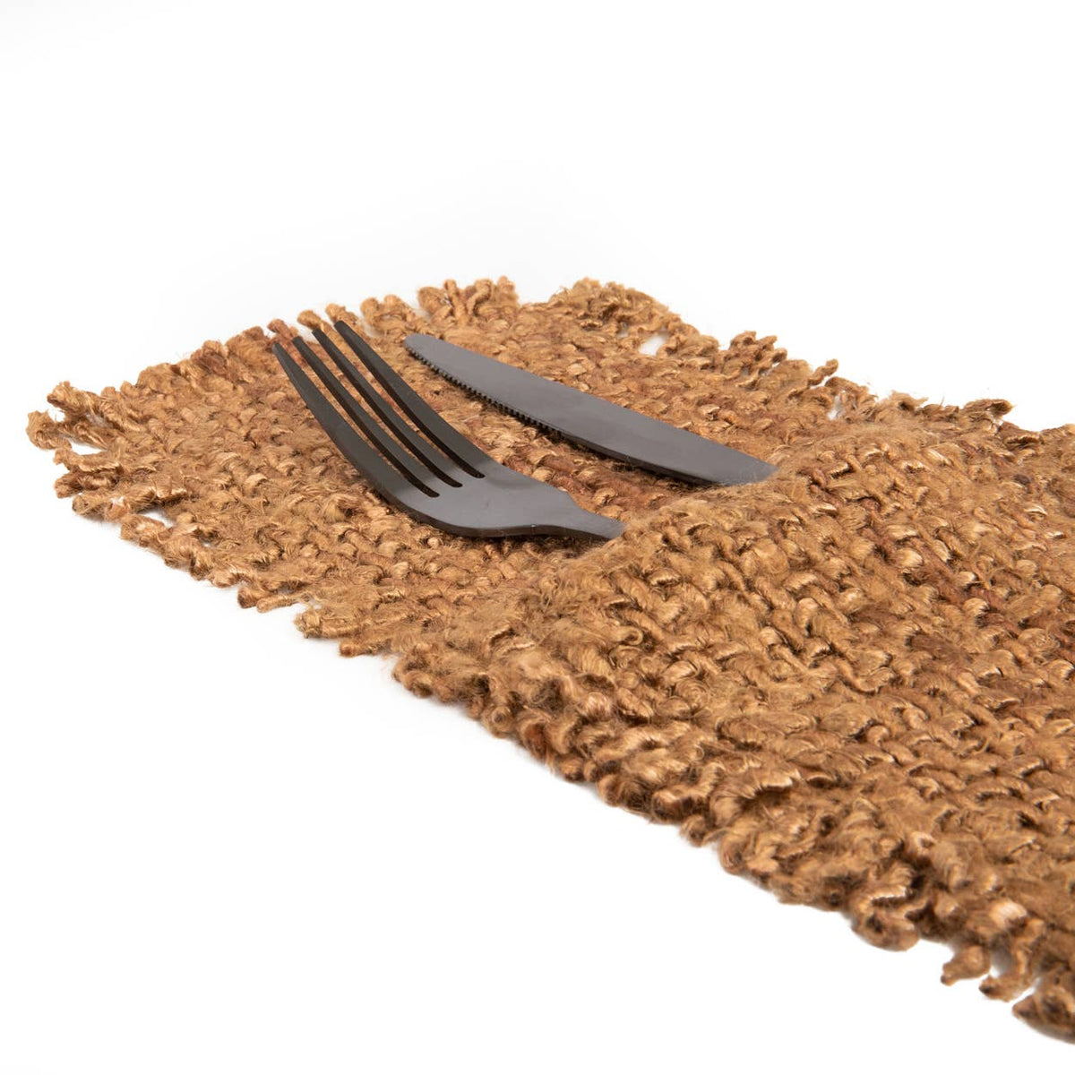 The Oh My Gee Cutlery Holder – Brown, håndvevd bestikkholder i bomull