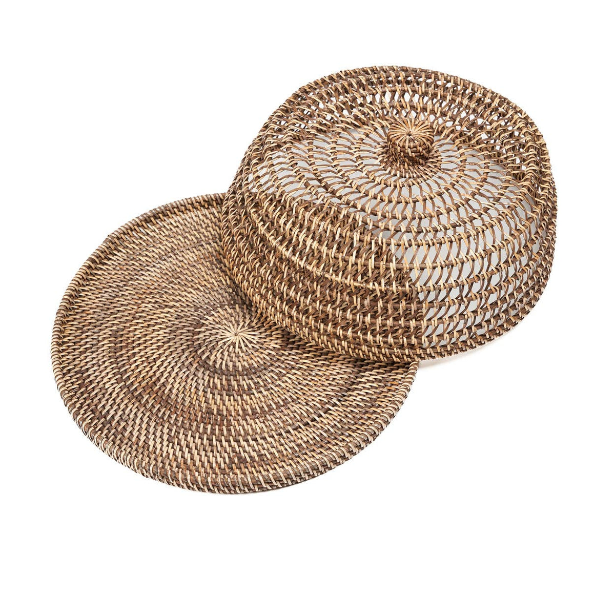 The Rattan Food Cover, matlokk i flettet rotting, Natural Brown, M