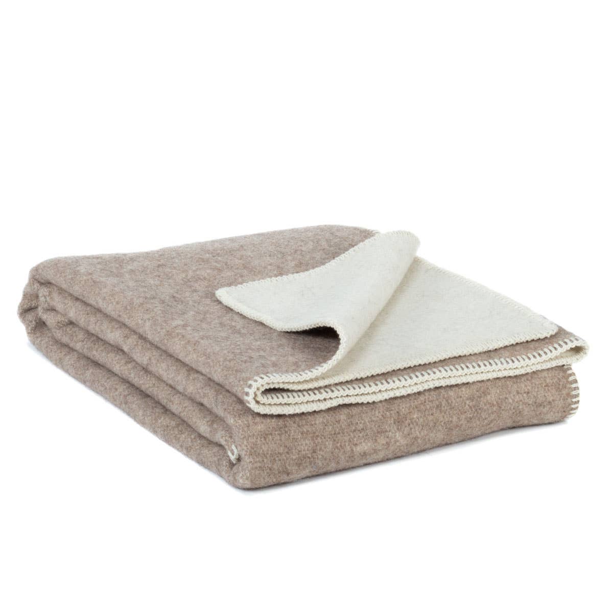 Wool Bed Blanket Eco Fossil – ullpledd 200 x 140 cm