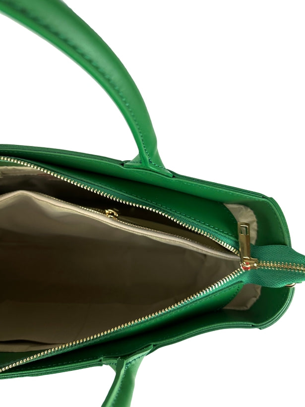 Woven Leather Bag | Zip Closure | Gold Hardware | Adjustable Strap | Handcrafted in Italy | Florence Leather