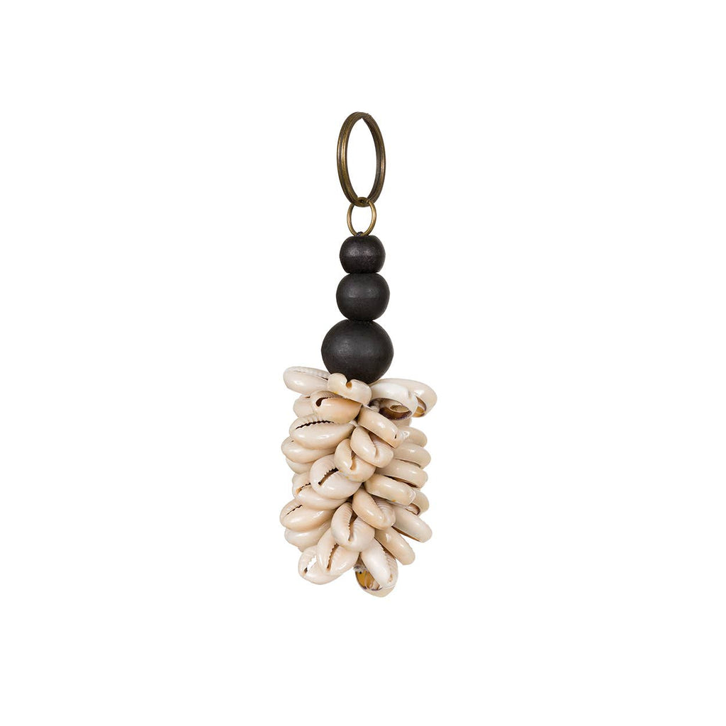 The Canggu Keychain – Natural Black, nøkkelring med skjell og tre