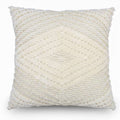 Diamora Cushion Cover | Cream | Woven Diamond Pattern | 50×50 cm | 100% Cotton | Urbane Hide