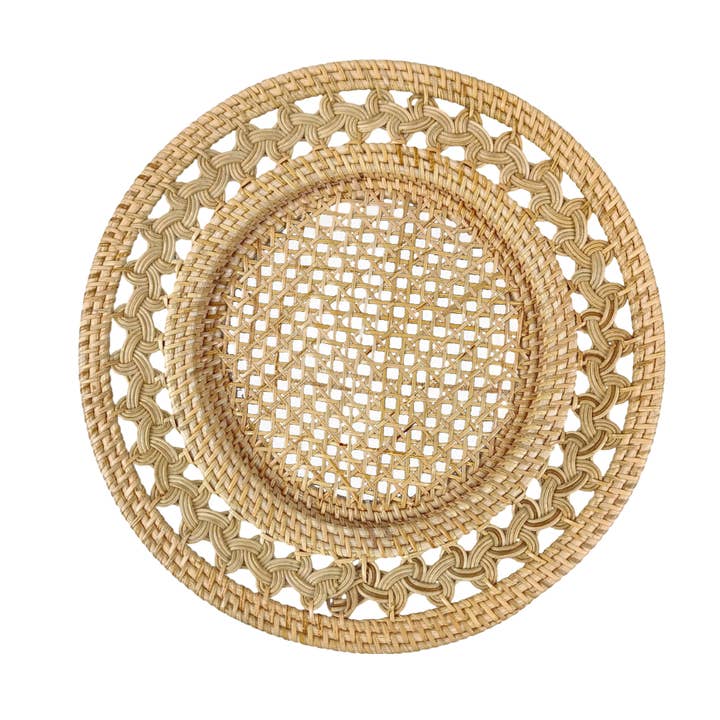 Rattan Charger Plate Gendis | Natural | Open Weave | 35 cm | Handwoven in Bali