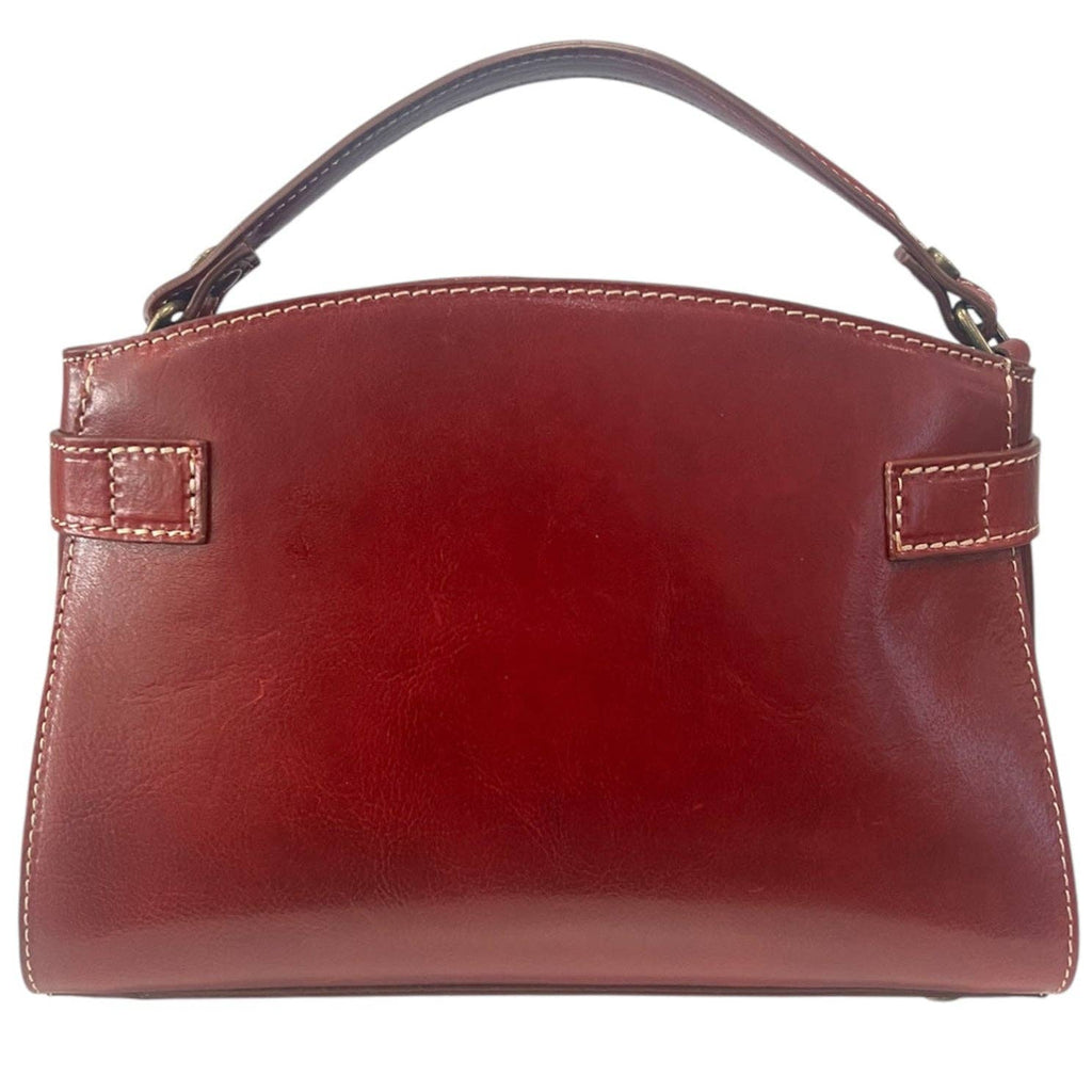 Vintage håndveske i kuskinn med skulderreim, 26 × 12 × 17 cm