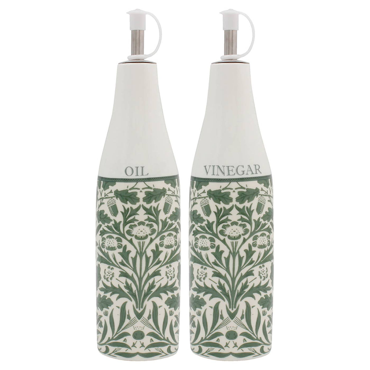 William Morris Acorn Oil & Vinegar, olje- og eddikflasker i finporselen