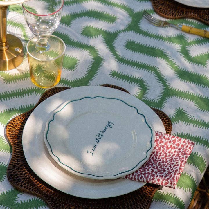 Hand-Woven Rattan Placemat – Scallop Edge, Dark Brown