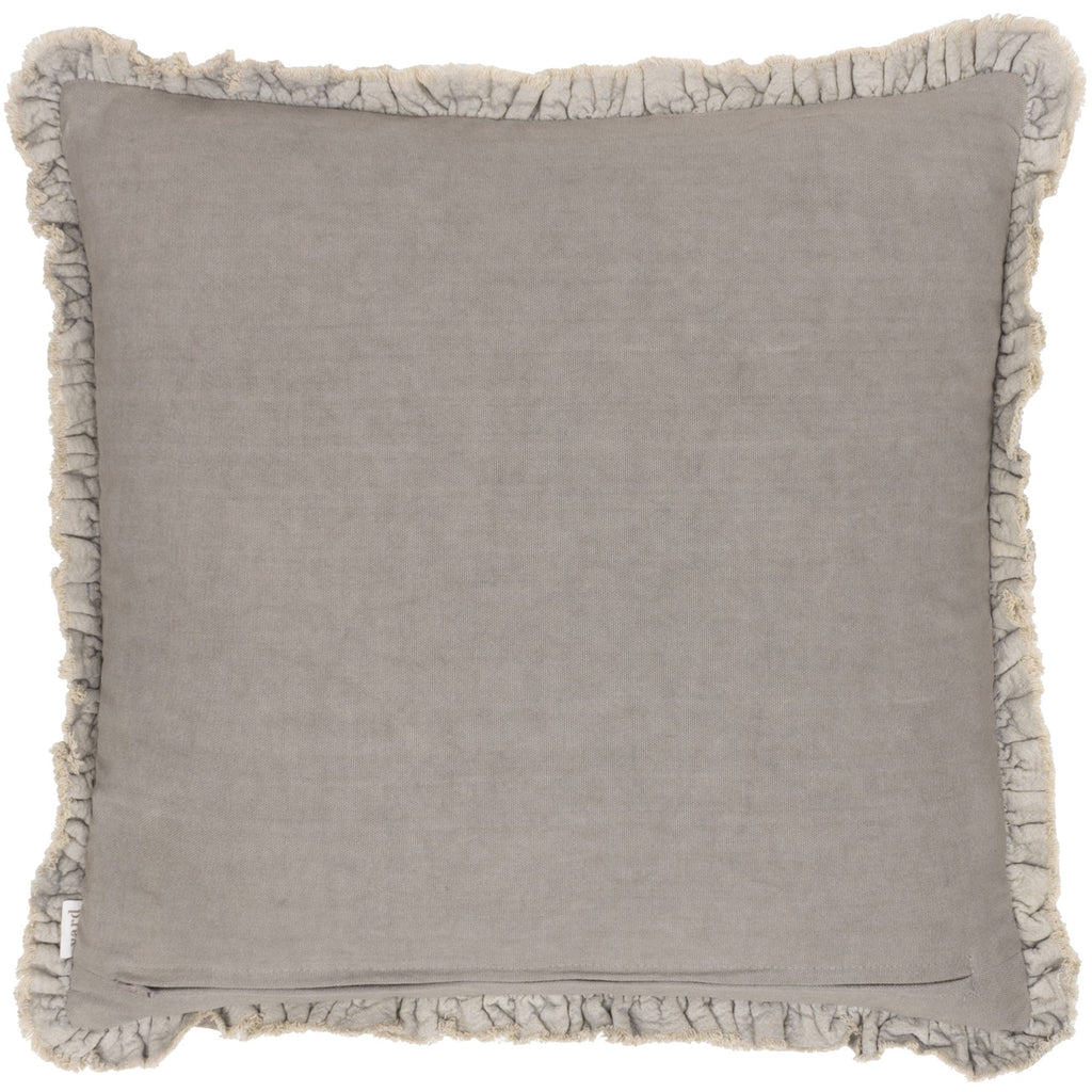 Bertie pute i vasket bomullsvelur, Taupe, 45 × 45 cm