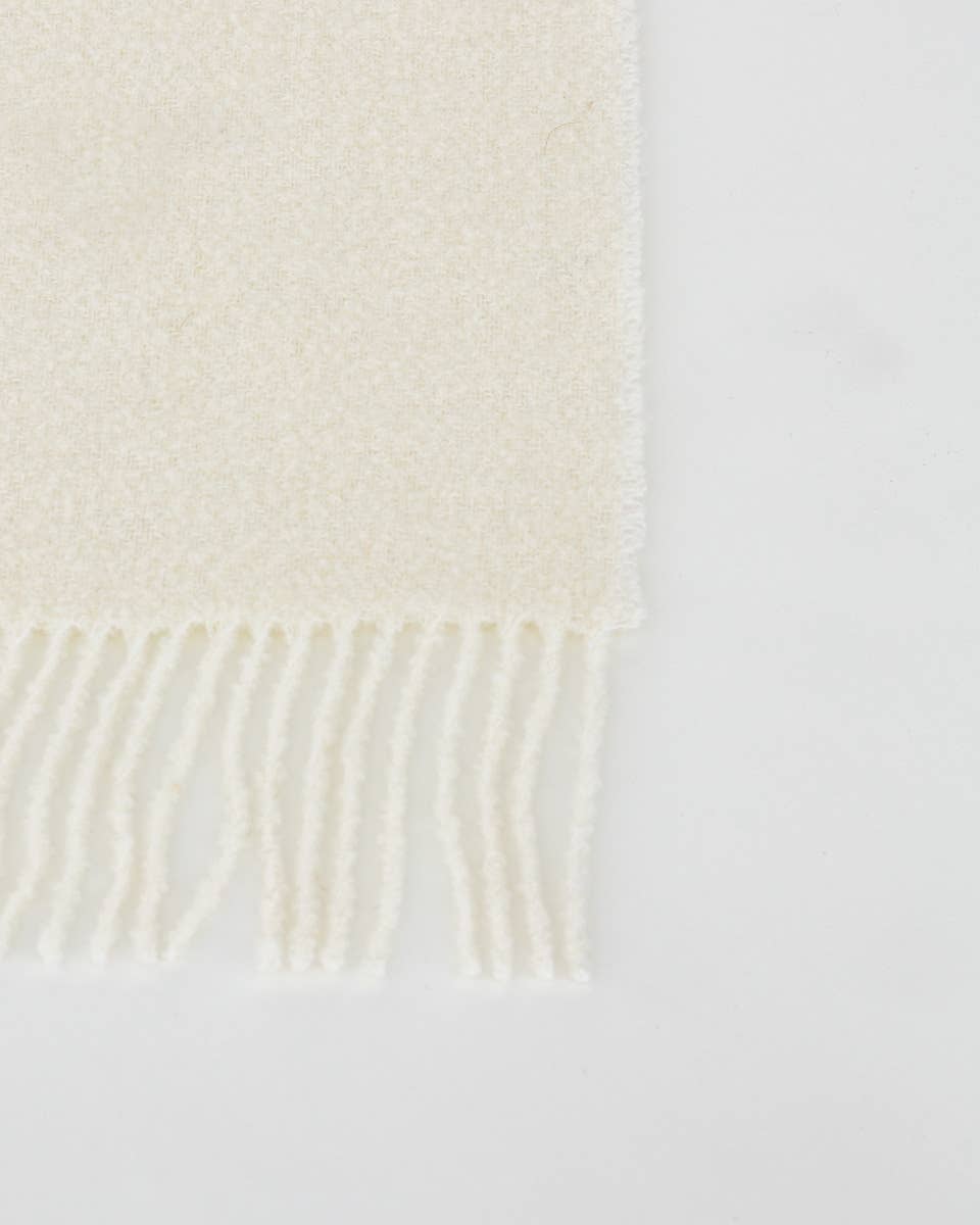Wool Bouclé Throw Blanket Paris White, bouclépledd i ull, 140 × 200 cm
