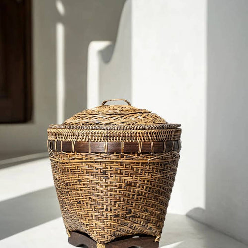 Colonial Rattan Storage Basket | Natural Brown | Medium