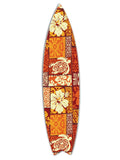 Wooden Surf Board Wall Décor – Tribal Art Red & Orange
