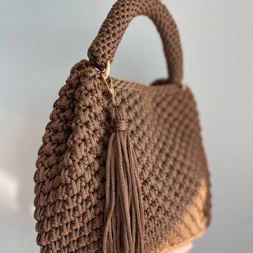 Handmade Crochet Macramé Shoulder Bag | Combed Cotton Yarn | Handmade in Turkey |