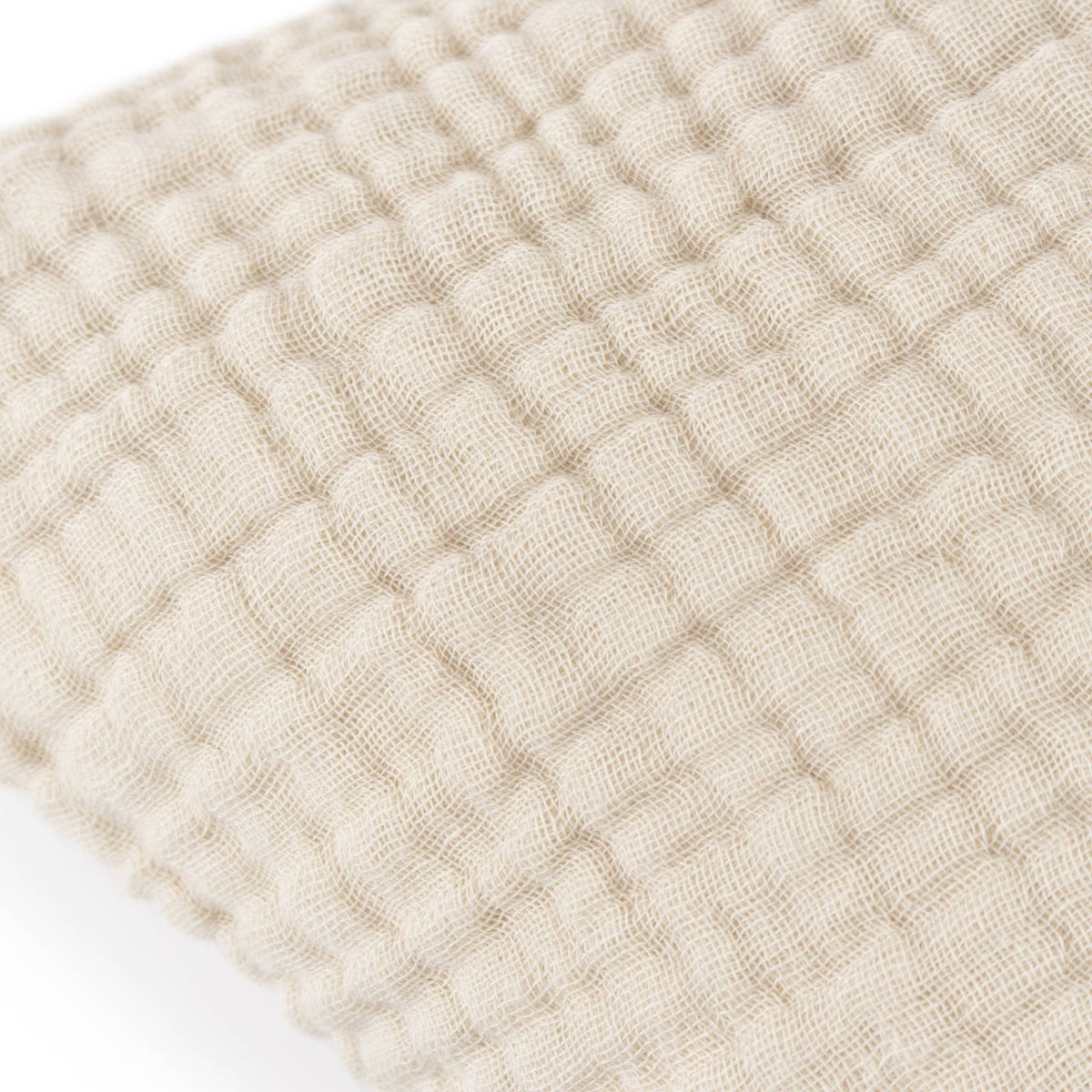 Lark pute i krepet bomullsmuslin, Natural, 45 × 45 cm