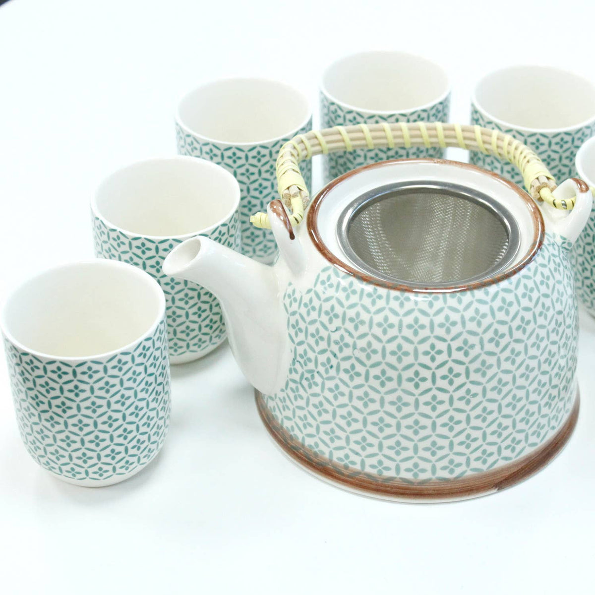 Herbal Tea Set Green Mosaic, tekannesett i keramikk