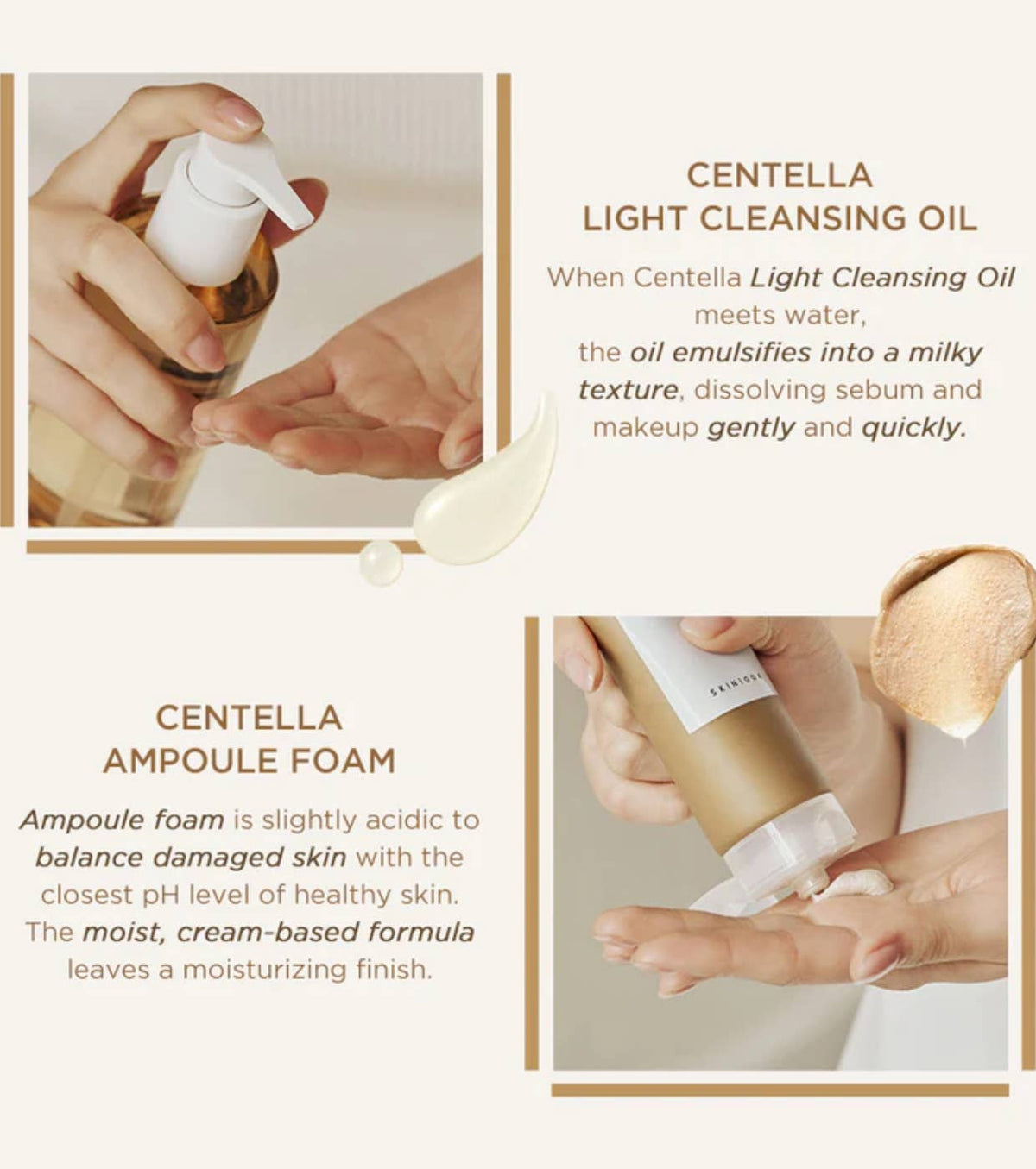 SKIN1004 – Centella Double Cleansing Duo, 2‑trinns rensesett, 300 g