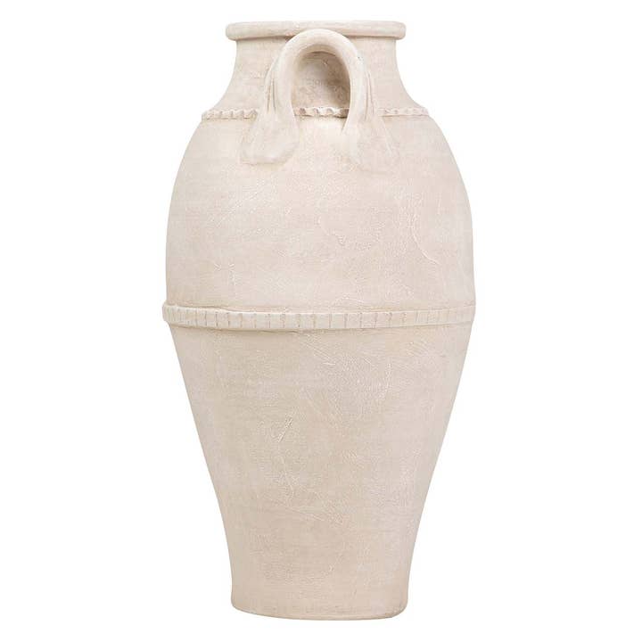 Large Beige Ceramic Vase | 40 × 40 × 70 cm