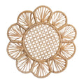 Hand-Woven Rattan Daisy Placemat – Floral Table & Wall Decor