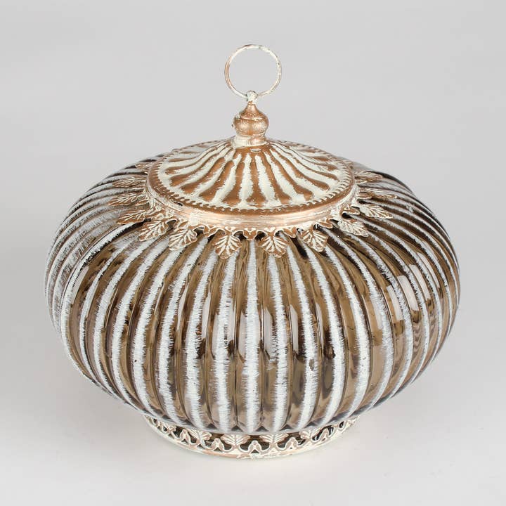 Ribbed Antique LED Lantern | Vintage Finish