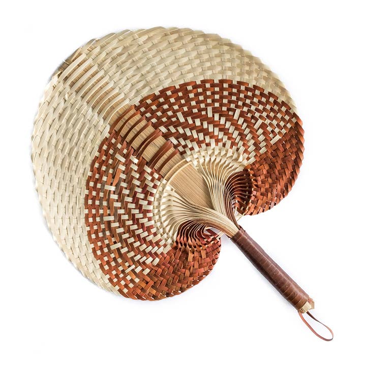 Bali Harvest Woven Palm Leaf Hand Fan | Rust | Small & Big | Handmade in Indonesia