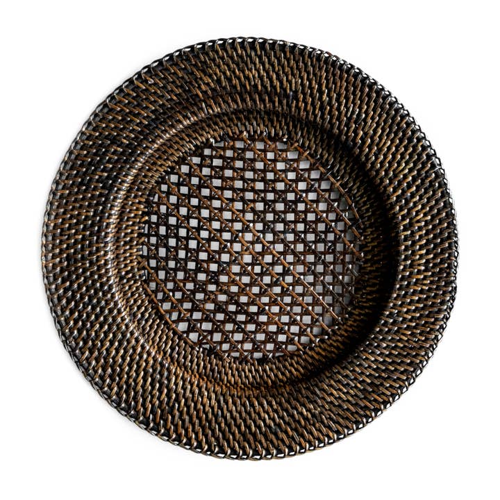 Rattan Charger Plate | Dark Brown | 33 cm | Handwoven in Indonesia