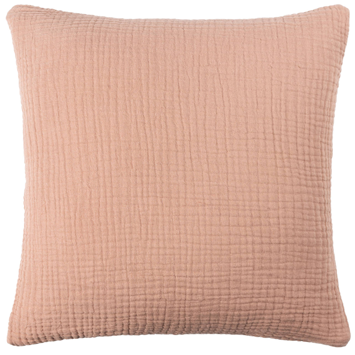 Lark pute i krepet bomullsmuslin, Pink Clay, 45 × 45 cm