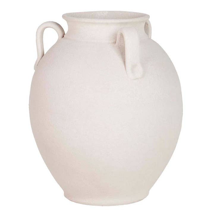 White Ceramic Vase | 28 × 28 × 30 cm