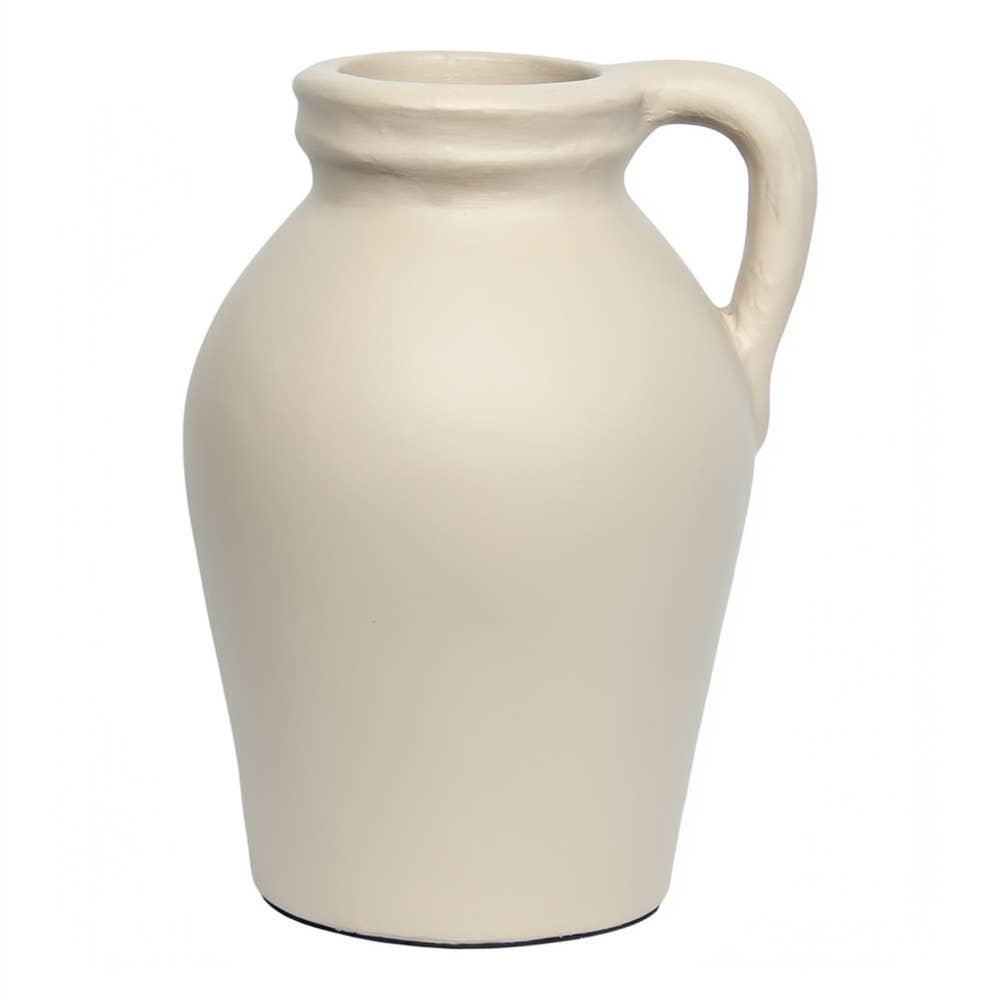 Emi terrakottavase med hank, beige