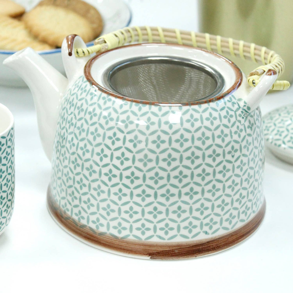 Herbal Tea Set Green Mosaic, tekannesett i keramikk