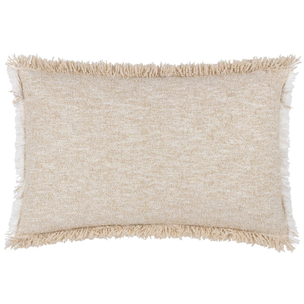 Doze pute i melert vev med frynser, Natural, 40 × 60 cm