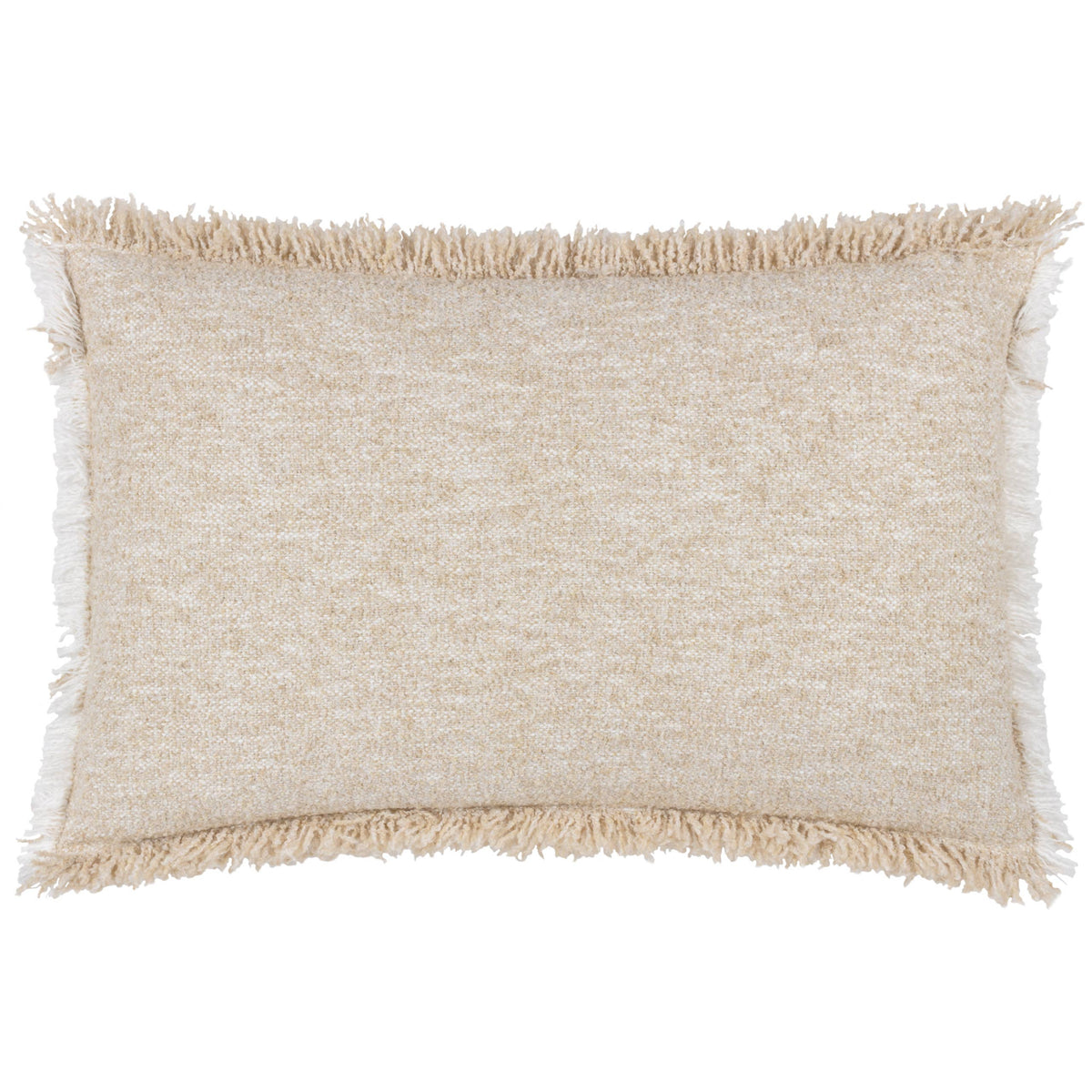 Doze pute i melert vev med frynser, Natural, 40 × 60 cm