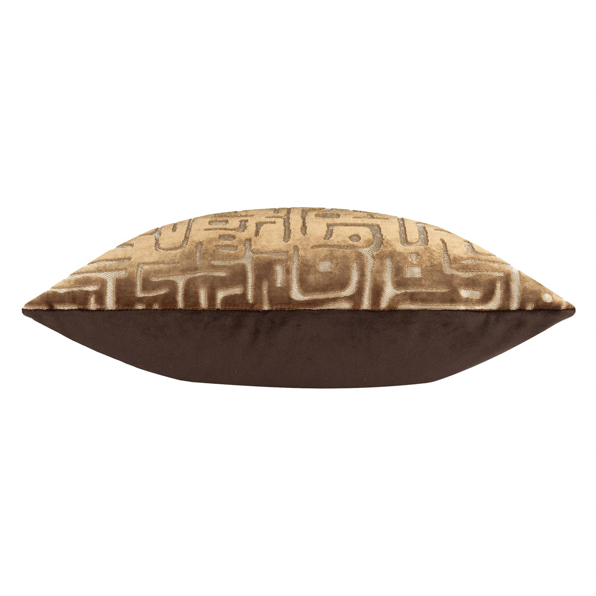 Soren pute i preget velur, brun, 45 × 45 cm