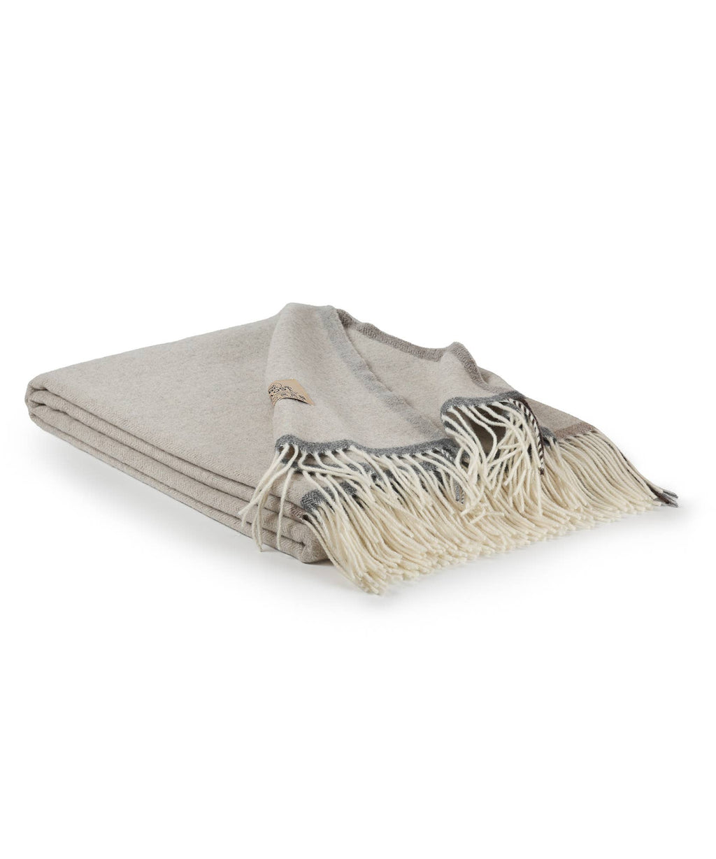 Milano Beige, pledd i merinoull og kasjmir, 140 × 200 cm