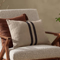 Benton stripet bomullspute, Natural, 40 × 50 cm