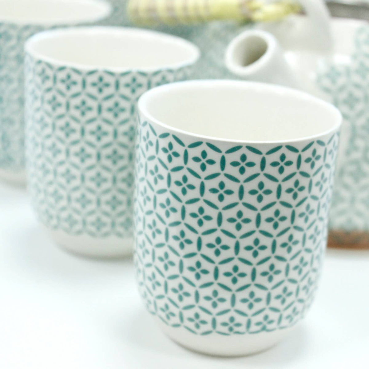 Herbal Tea Set Green Mosaic, tekannesett i keramikk