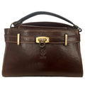 Vintage håndveske i kuskinn med skulderreim, 26 × 12 × 17 cm