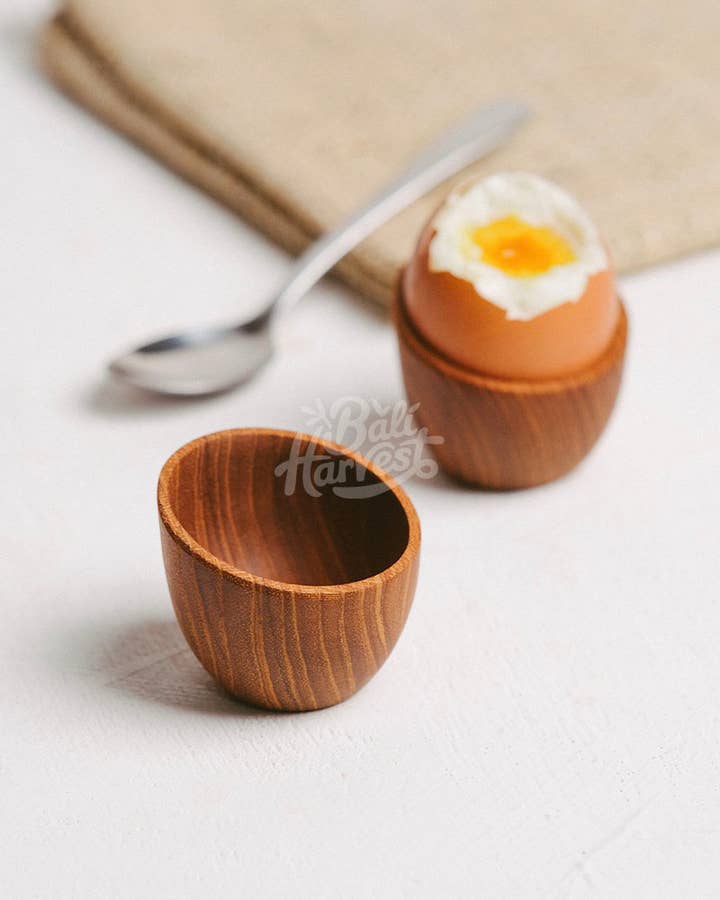 Handcrafted Teak Egg Cup – Salt Cellar & Condiment Holder