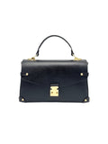 Genuine Leather Shoulder Bag | Black | Detachable Adjustable Strap | Medium | Handcrafted in Italy | Suie Valentini