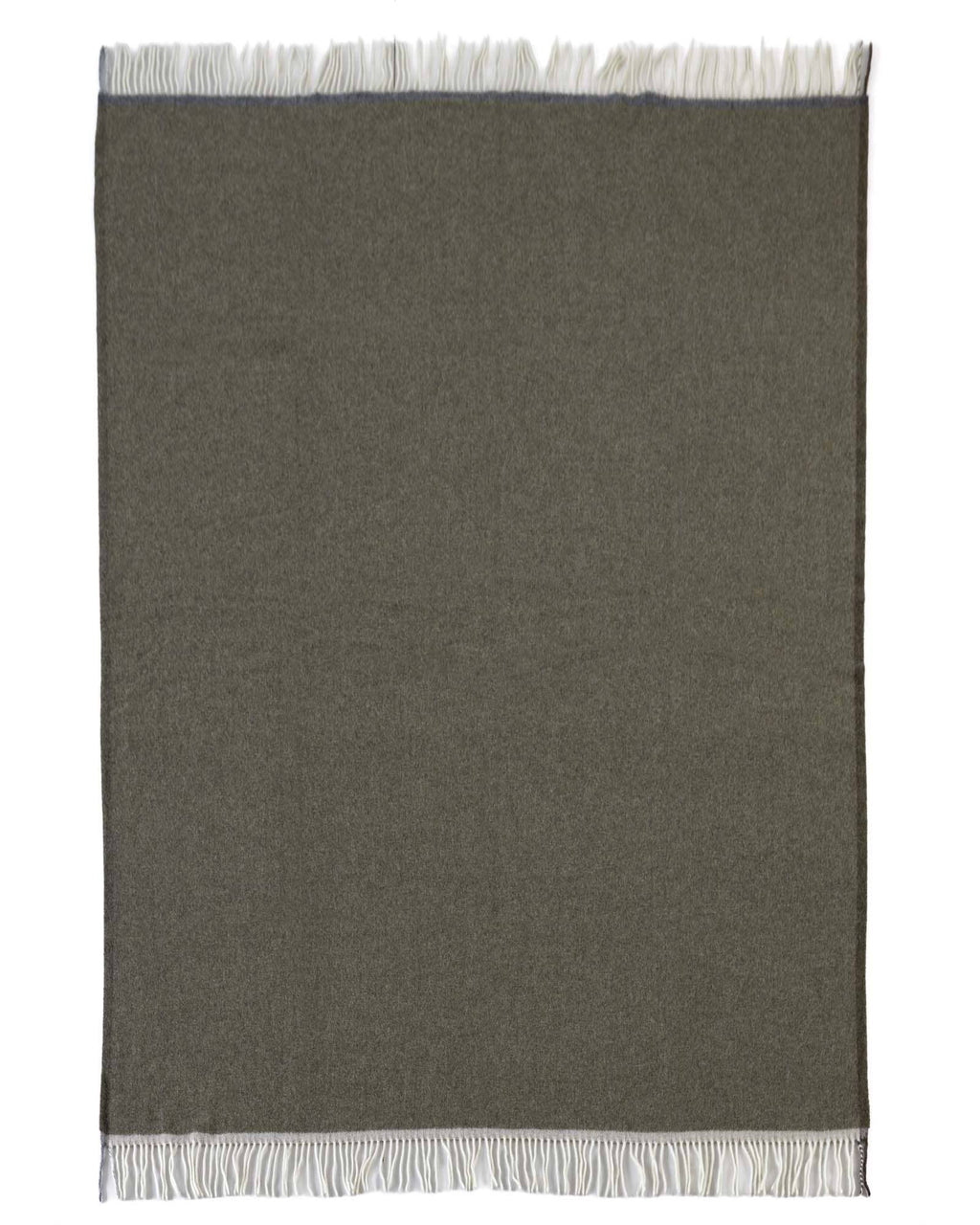 Milano Verde Orlo, pledd i merinoull og kasjmir, 140 × 200 cm