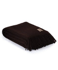 Wool Bouclé Throw Blanket Paris Dark Brown – pledd 200 x 140 cm