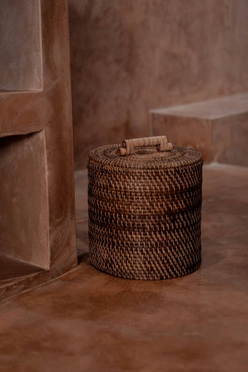 The Rattan Bin Low, oppbevaringskurv i rotting, Natural Brown