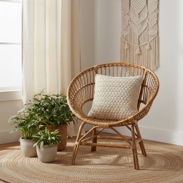 Sereno Cushion Cover | Natural Beige | Criss-Cross Cable Knit | Hidden YKK Zip | 45×45 cm | Urbane Hide