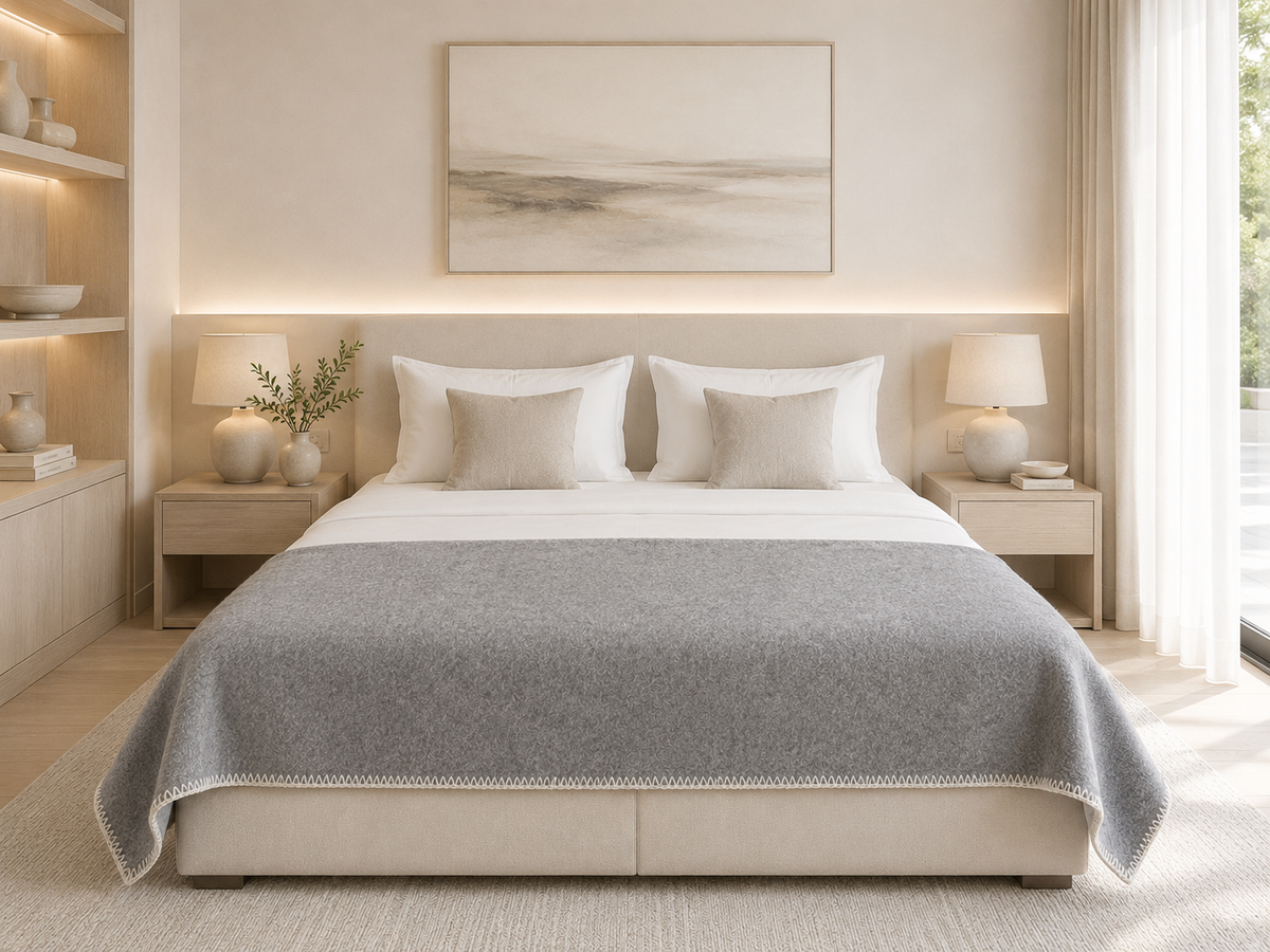 Wool Bed Runner Wild Dove, sengeløper i ullblanding, 130 × 250 cm